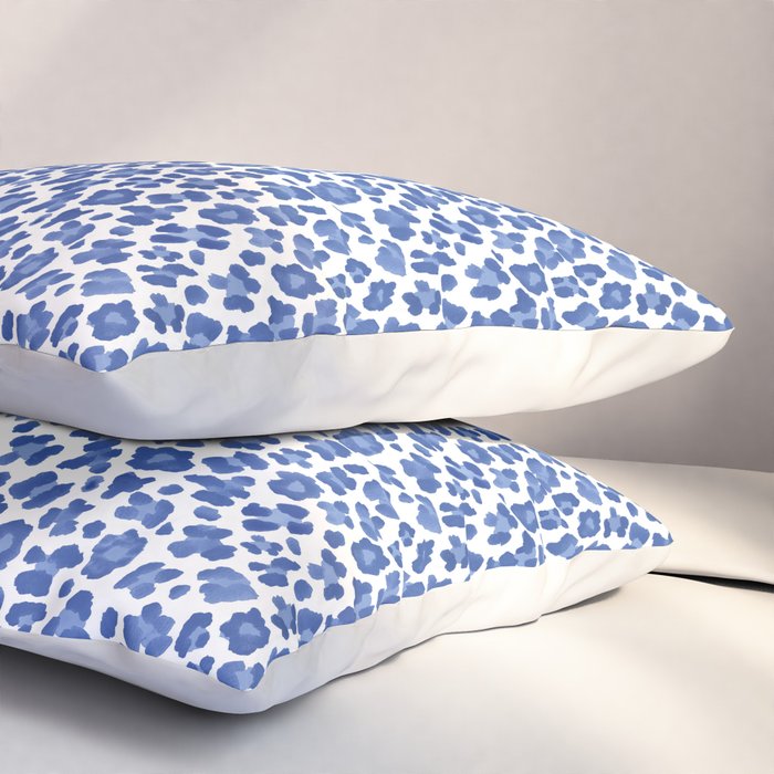 Blue Leopard Print Pillow Sham Gallery Image 3