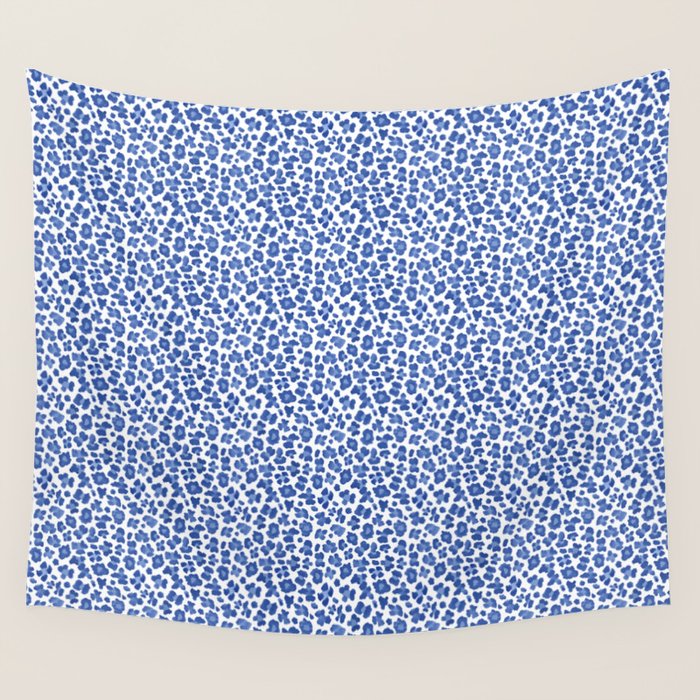 Blue Leopard Print Wall Tapestry Gallery Image 4