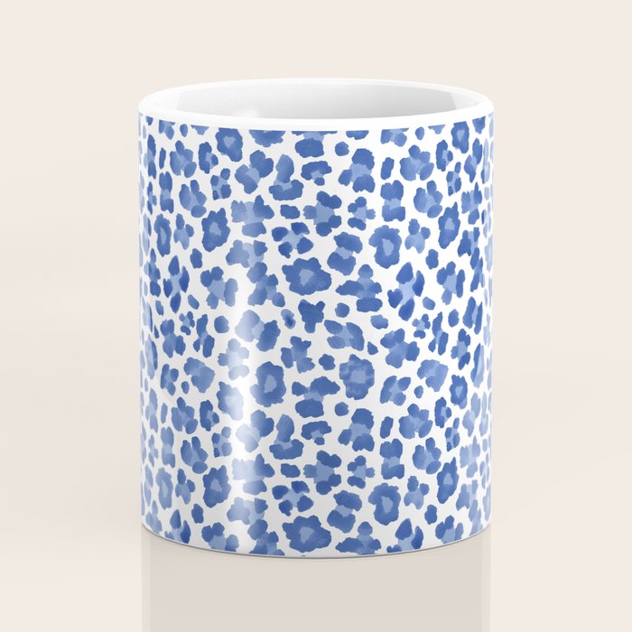 Blue Leopard Print Coffee Mug Gallery Image 4