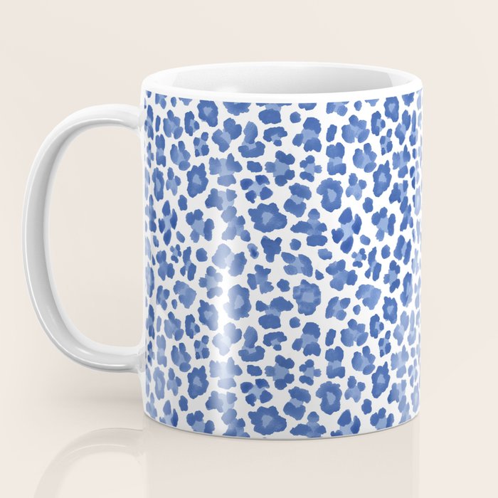 Blue Leopard Print Coffee Mug Gallery Image 3