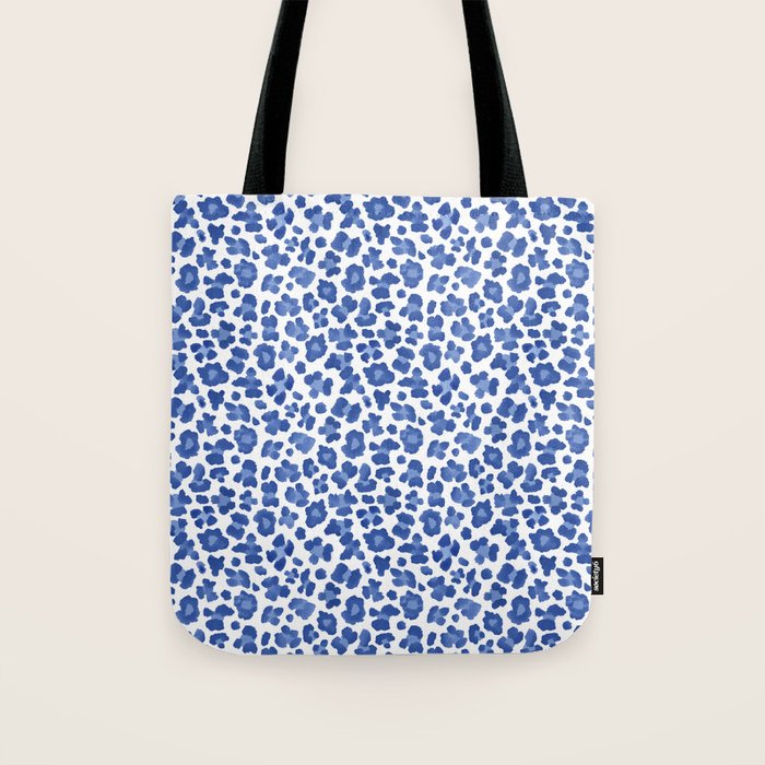 Blue Leopard Print Tote Bag Gallery Image 1