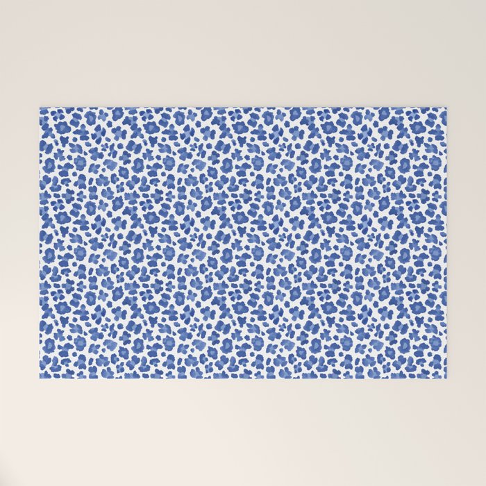 Blue Leopard Print Welcome Mat Gallery Image 1