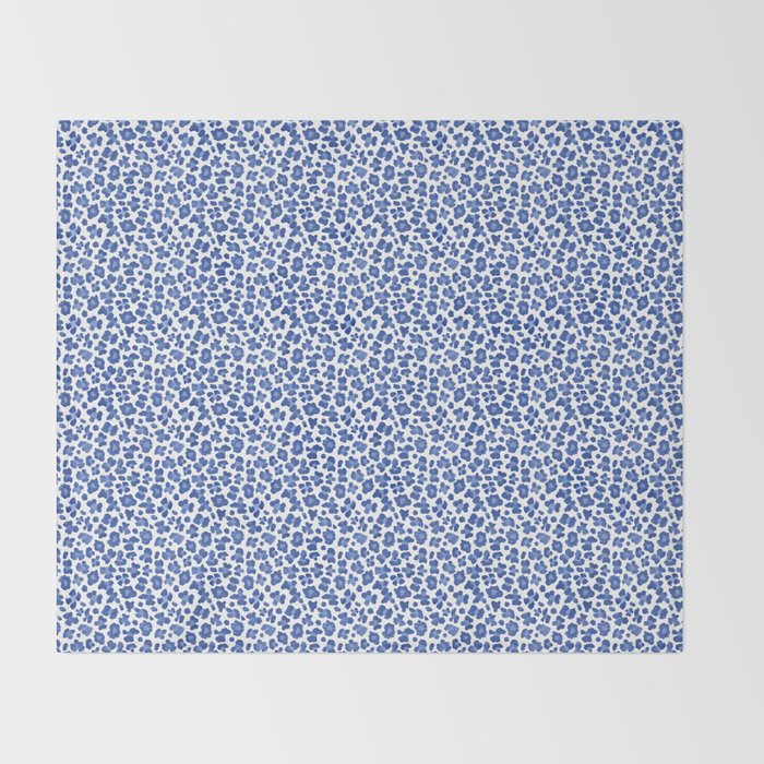 Blue Leopard Print Throw Blanket Gallery Image 2