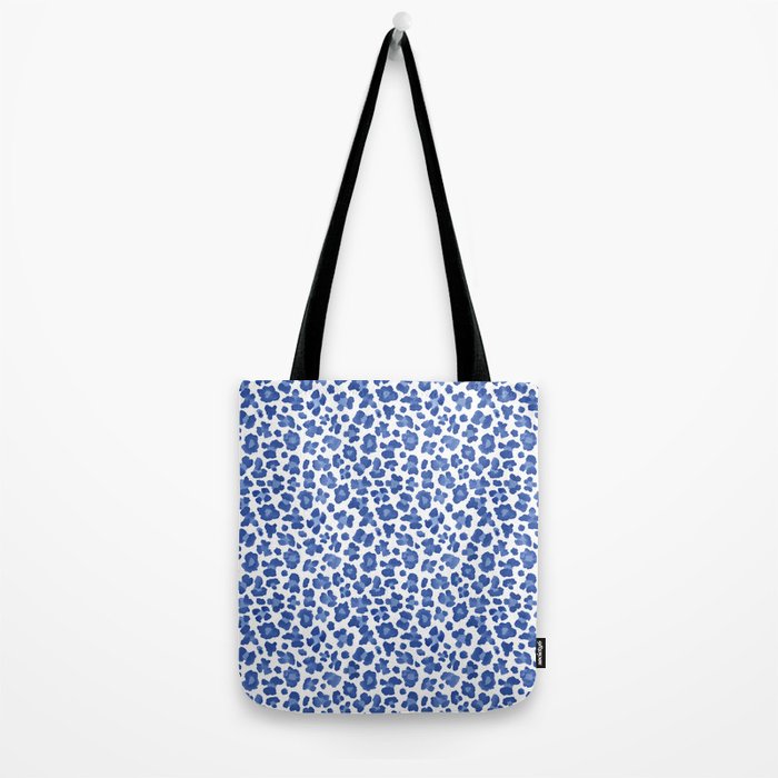 Blue Leopard Print Tote Bag Gallery Image 2