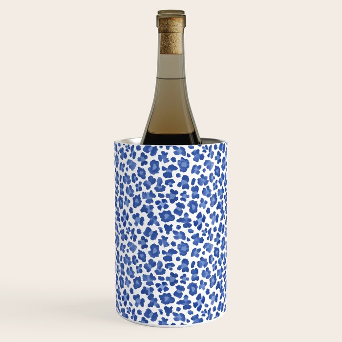 Blue Leopard Print Wine Chiller Gallery Image 1