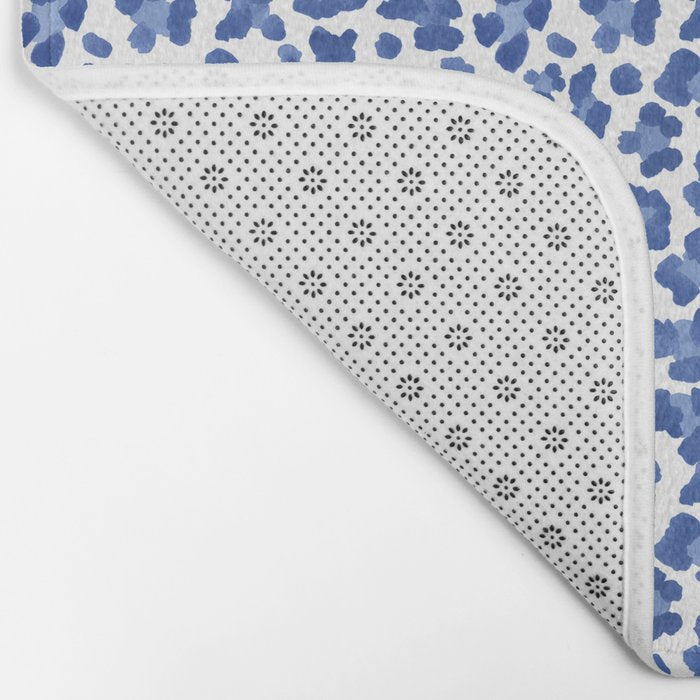 Blue Leopard Print Bath Mat Gallery Image 2