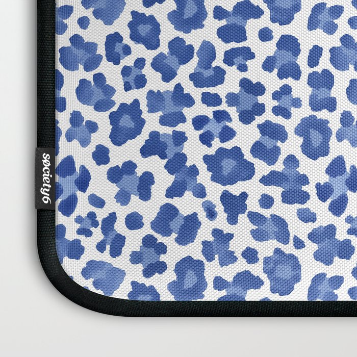 Blue Leopard Print Laptop Sleeve Gallery Image 3