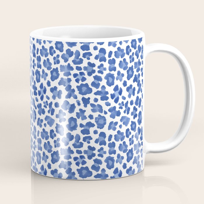 Blue Leopard Print Coffee Mug Gallery Image 1