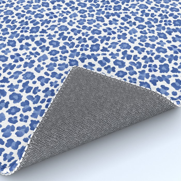 Blue Leopard Print Rug Gallery Image 4