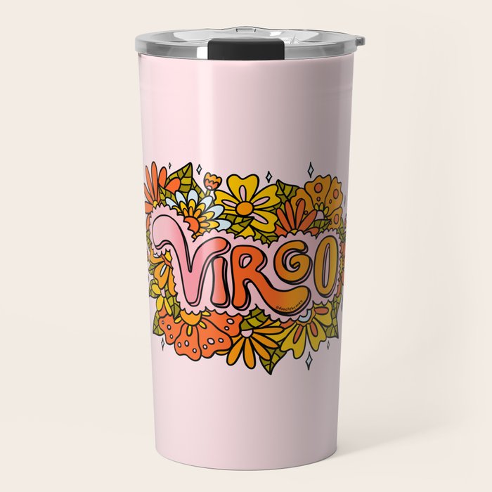 Virgo Flowers Travel Mug Gallery Image 1
