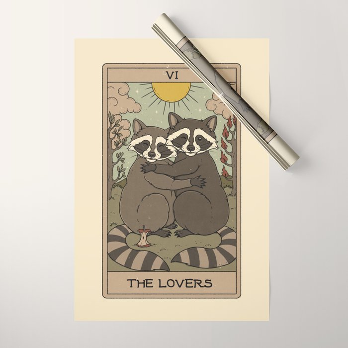The Lovers - Raccoons Tarot Wrapping Paper Gallery Image 1