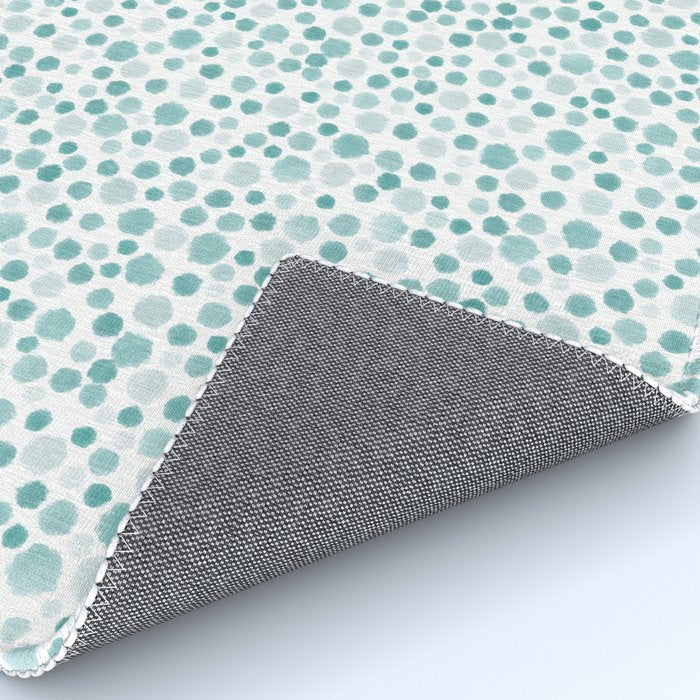 Mint Watercolor Dots - Aqua, Teal, Mint, Blue Rug Gallery Image 4