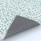 Mint Watercolor Dots - Aqua, Teal, Mint, Blue Rug Gallery Image 4