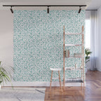 Mint Watercolor Dots - Aqua, Teal, Mint, Blue Wall Mural Gallery Image 1