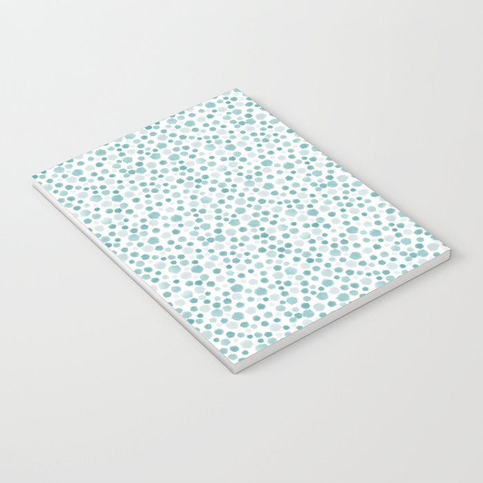 Mint Watercolor Dots - Aqua, Teal, Mint, Blue Notebook Gallery Image 3
