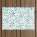 Mint Watercolor Dots - Aqua, Teal, Mint, Blue Outdoor Rug Gallery Image 1