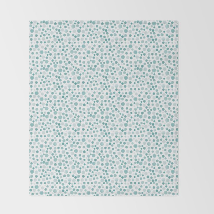 Mint Watercolor Dots - Aqua, Teal, Mint, Blue Throw Blanket Gallery Image 2