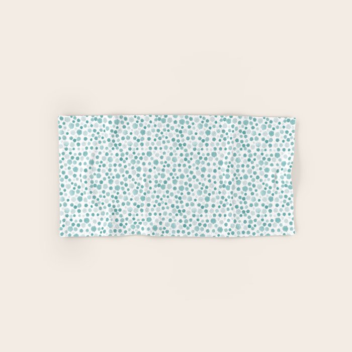 Mint Watercolor Dots - Aqua, Teal, Mint, Blue Bath Towel Gallery Image 1