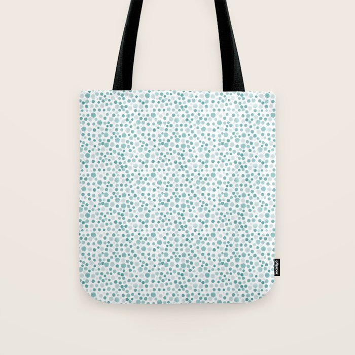 Mint Watercolor Dots - Aqua, Teal, Mint, Blue Tote Bag Gallery Image 1