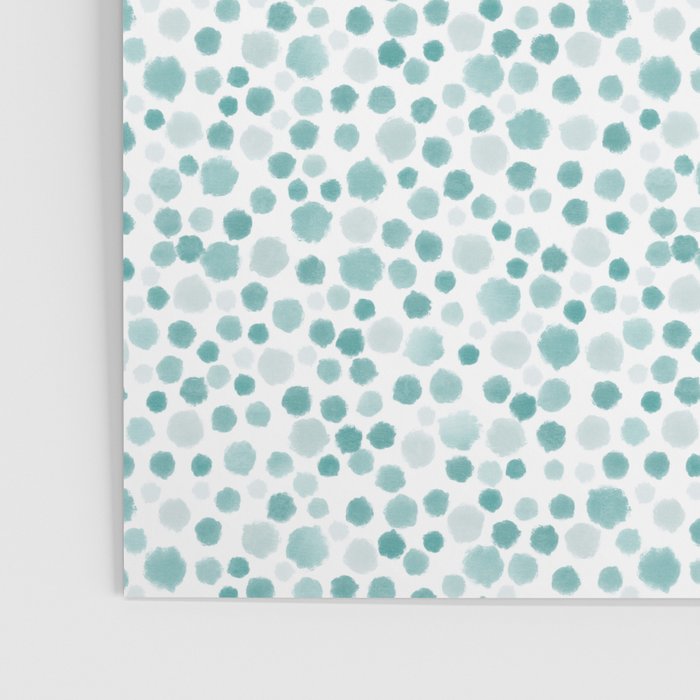 Mint Watercolor Dots - Aqua, Teal, Mint, Blue Poster Gallery Image 3