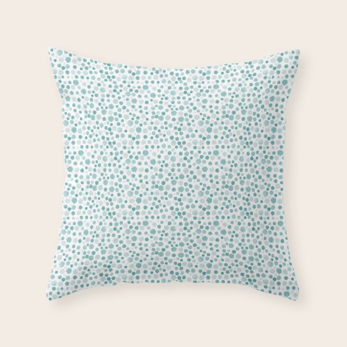 Mint Watercolor Dots - Aqua, Teal, Mint, Blue Throw Pillow Gallery Image 6