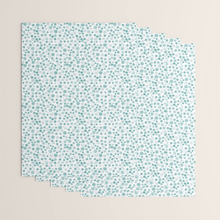 Mint Watercolor Dots - Aqua, Teal, Mint, Blue Wrapping Paper Gallery Image 3