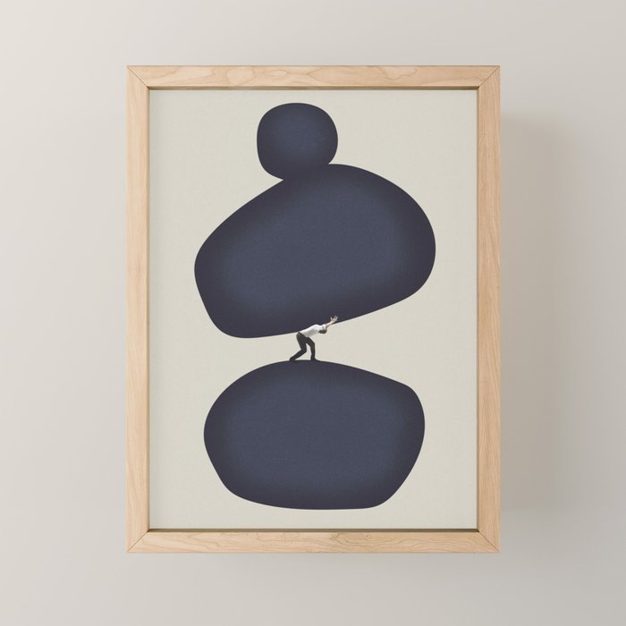 Weight on my shoulders Mini Art Print
