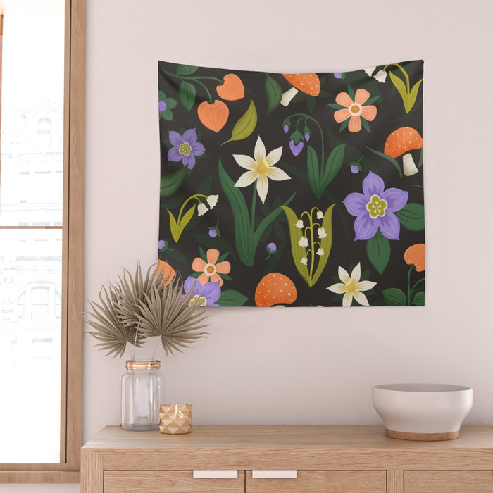 Woodland Wildflowers Wall Tapestry Gallery Image 2