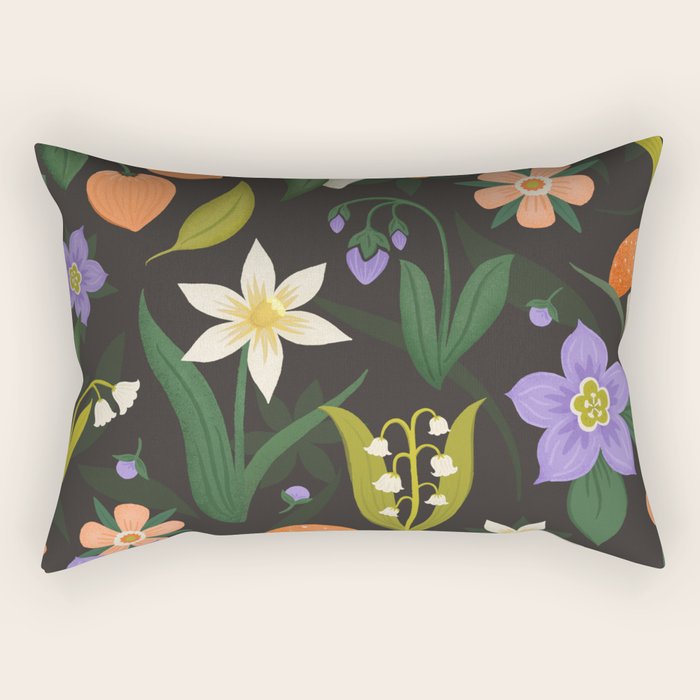 Woodland Wildflowers Rectangular Pillow Gallery Image 1