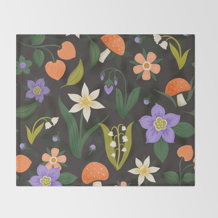Woodland Wildflowers Throw Blanket Gallery Image 2