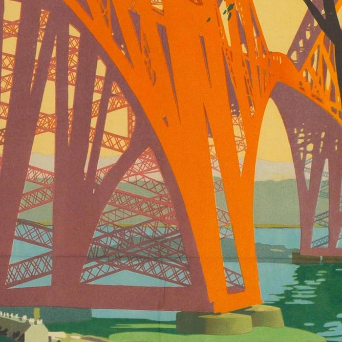 Mid Century Colorful Travel Posters Forth Bridge British Railways Coffee Mug Gallery Image 2
