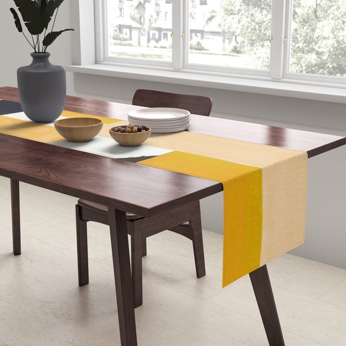 Yellow Abstract Collage Table Runner Gallery Image 2