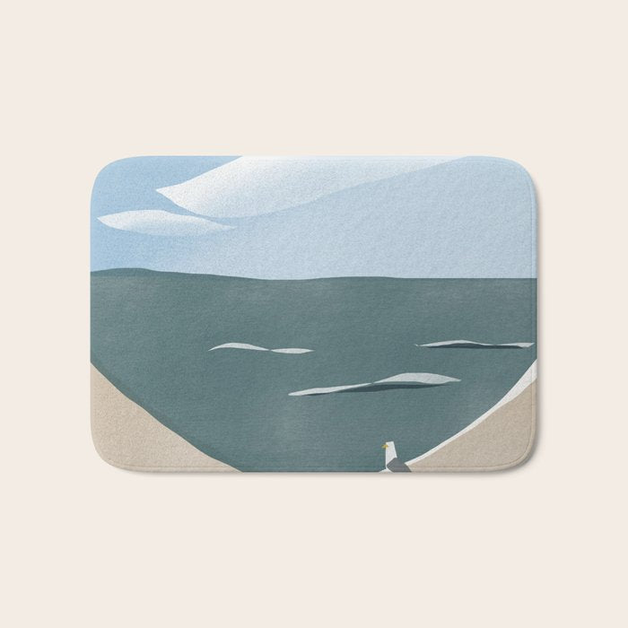 Seagull and starfish Bath Mat Gallery Image 1
