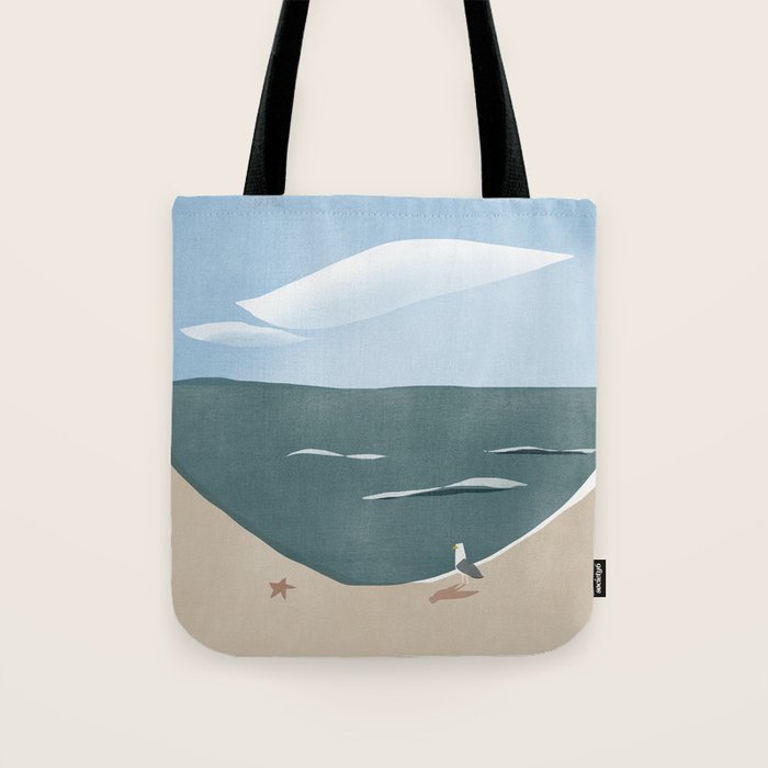 Seagull and starfish Tote Bag Gallery Image 1