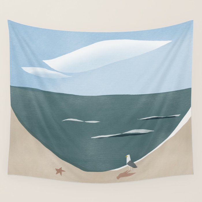 Seagull and starfish Wall Tapestry Gallery Image 1