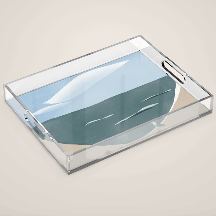 Seagull and starfish Acrylic Tray Gallery Image 1