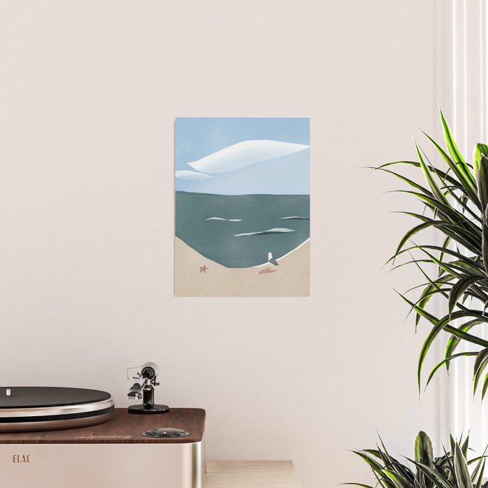 Seagull and starfish Poster Gallery Image 2