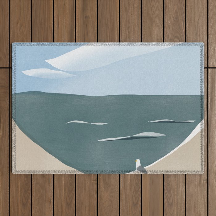 Seagull and starfish Outdoor Rug Gallery Image 1