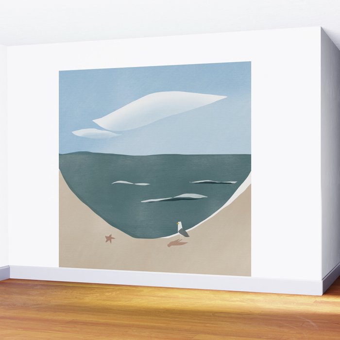 Seagull and starfish Wall Mural Gallery Image 2
