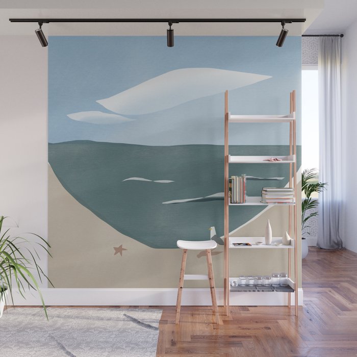 Seagull and starfish Wall Mural Gallery Image 1