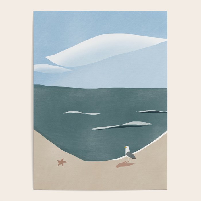 Seagull and starfish Poster Gallery Image 4