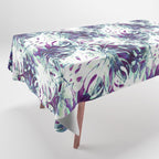 Abstract leaf monstera violet Tablecloth Gallery Image 1