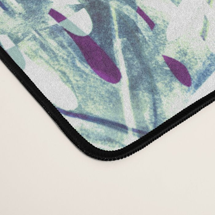 Abstract leaf monstera violet Desk Mat Gallery Image 4