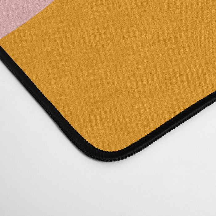 Wavy Check - Orange And Pink - Checkerboard Pattern Print Desk Mat Gallery Image 4
