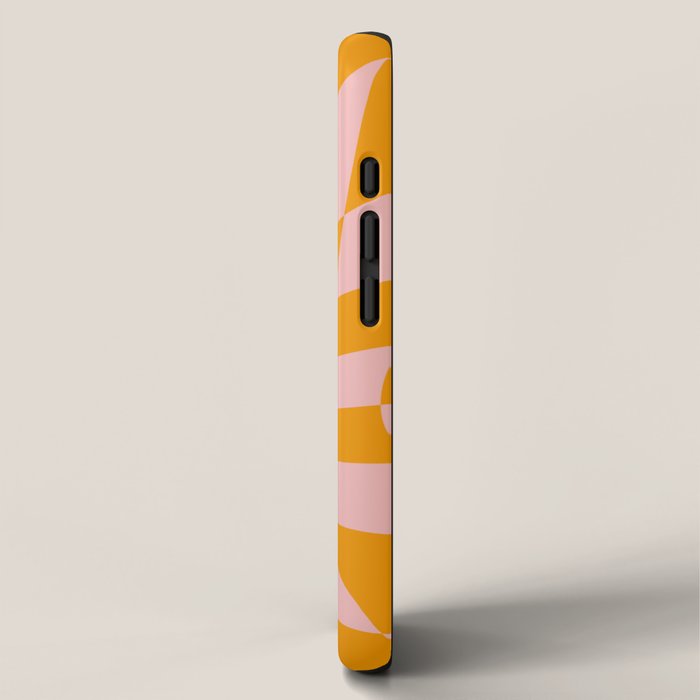 Wavy Check - Orange And Pink - Checkerboard Pattern Print iPhone Case Gallery Image 2