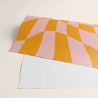 Wavy Check - Orange And Pink - Checkerboard Pattern Print Wrapping Paper Gallery Image 2