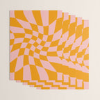 Wavy Check - Orange And Pink - Checkerboard Pattern Print Wrapping Paper Gallery Image 3