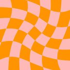 Wavy Check - Orange And Pink - Checkerboard Pattern Print Coffee Mug Gallery Image 2