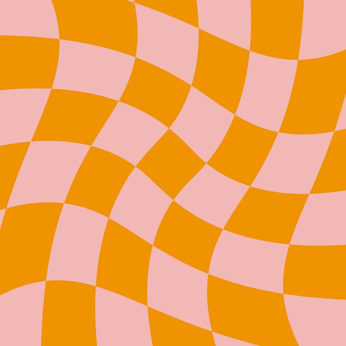 Wavy Check - Orange And Pink - Checkerboard Pattern Print Coffee Mug Gallery Image 2
