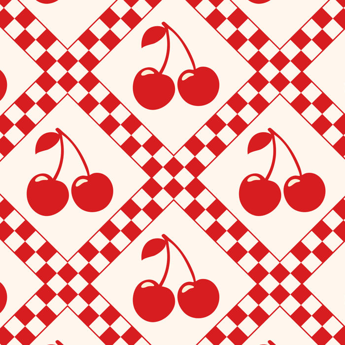 Red Cherries & Beige Checker Coffee Mug Gallery Image 2